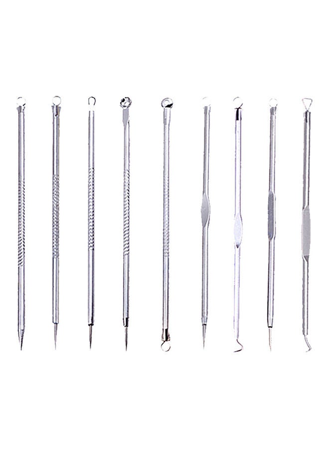 Generic 9-Piece Stainless Steel Acne Needles Silver  - Image 1