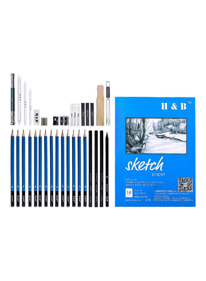 35-Piece Art Supplies Sketch Tool Set with Carrying Bag Multicolour - v1612336698/N44149637A_5