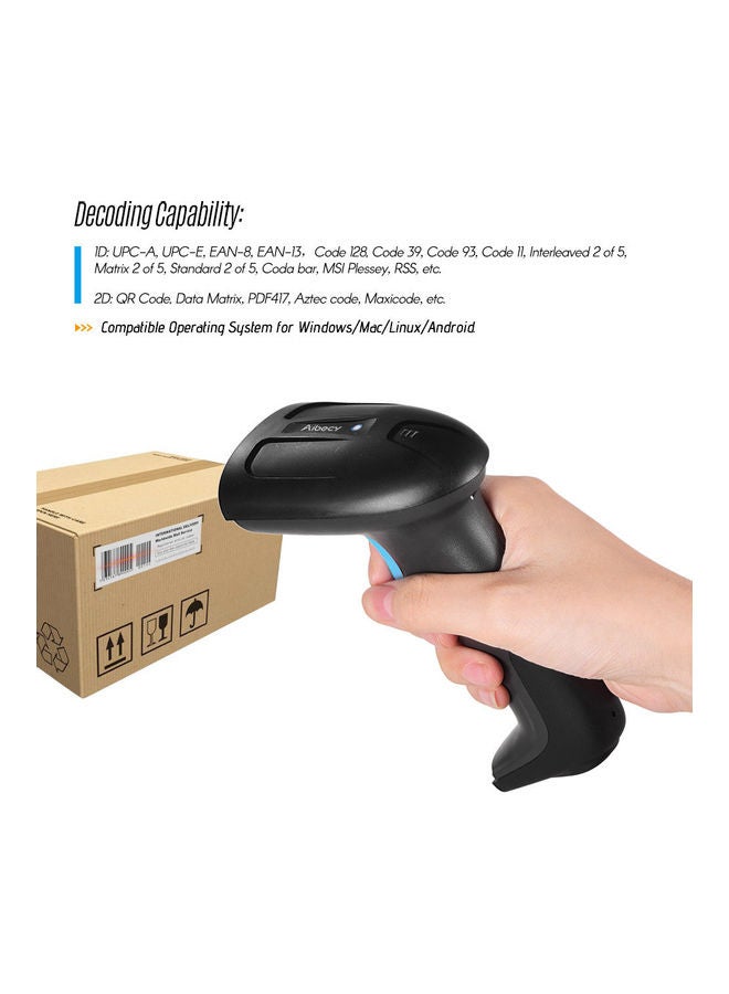 أيبيسي ماسح ضوئي باركود 2 في 1 لاسلكي وسلكي بمنفذ USB وتردد 2.4 جيجاهرتز أسود - Image 2
