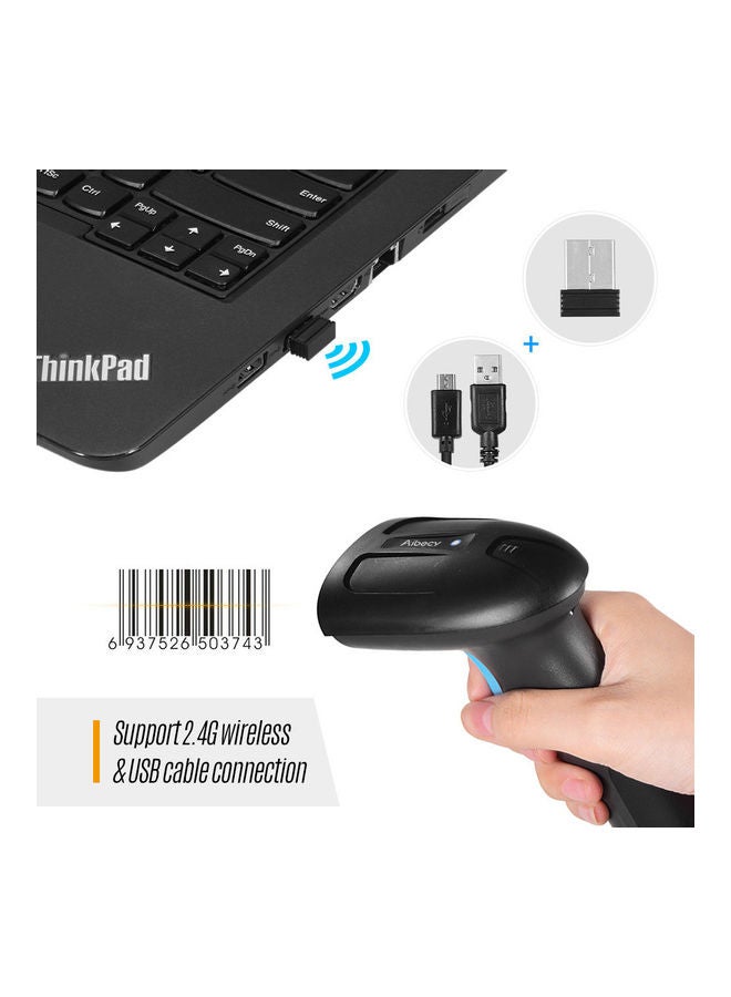 أيبيسي ماسح ضوئي باركود 2 في 1 لاسلكي وسلكي بمنفذ USB وتردد 2.4 جيجاهرتز أسود - Image 3