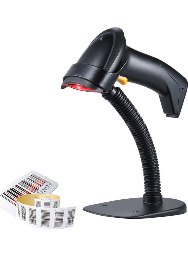 ماسح باركود تلقائيا/ يدوي 1D لاسلكي محمول باليد يعمل بالبلوتوث أسود - Image 2