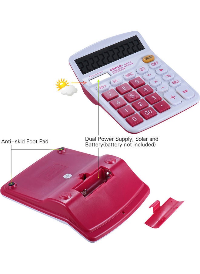 Generic - Handheld Calculator Red/White - Image 1