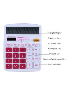 Generic Handheld Calculator Red/White  - Image 3