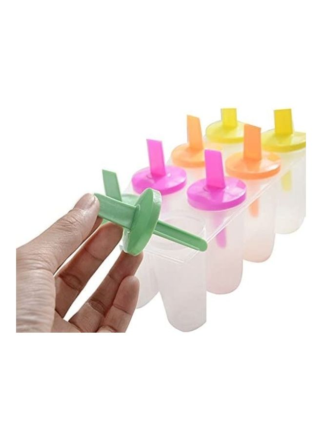 قالب آيس كريم ب8 خلايا بتصميم فروزن شفاف/ وردي/ أخضر 19.2x9.3x11سم - Image 3