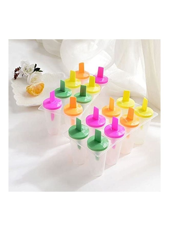 قالب آيس كريم ب8 خلايا بتصميم فروزن شفاف/ وردي/ أخضر 19.2x9.3x11سم - Image 5