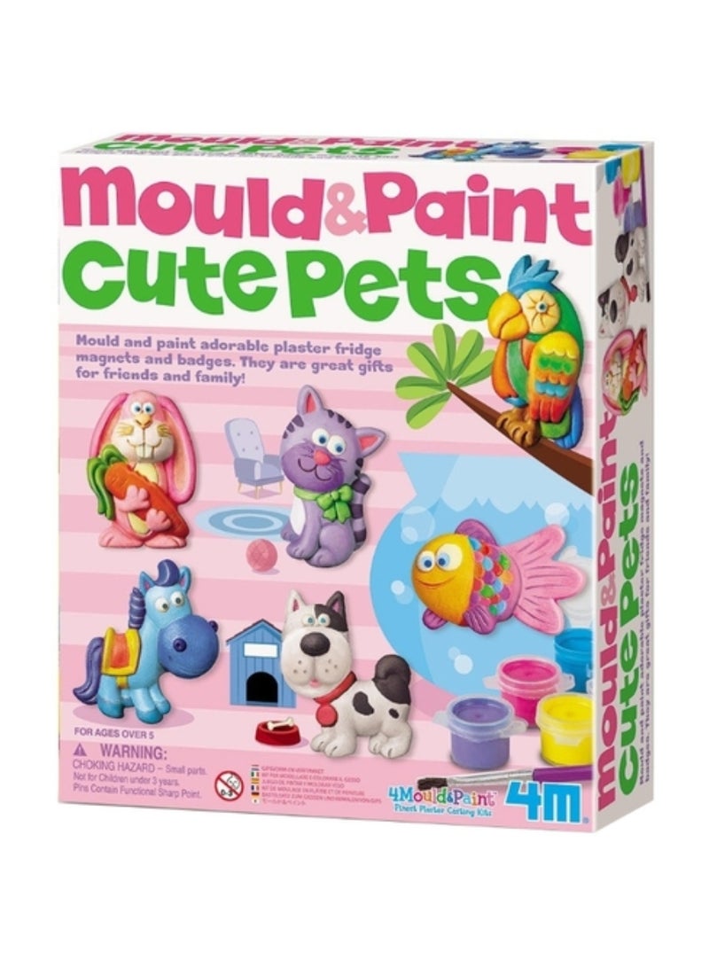 4M Glitter Princess Mould & Paint Set – DIY Plaster Princess Figures with Glitter & Glow-in-the-Dark Paint | Create 6 Sparkly Princess Magnets & Badges | Craft & STEM Fun Kits 8.2 x 17.6cm - Image 1