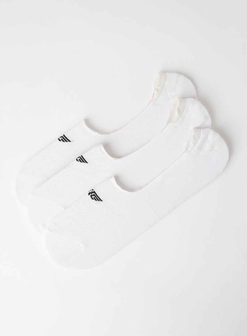 Red Tape - 3 Pack Of Men's Socket Logo No Show Socks Salt White - Image 1