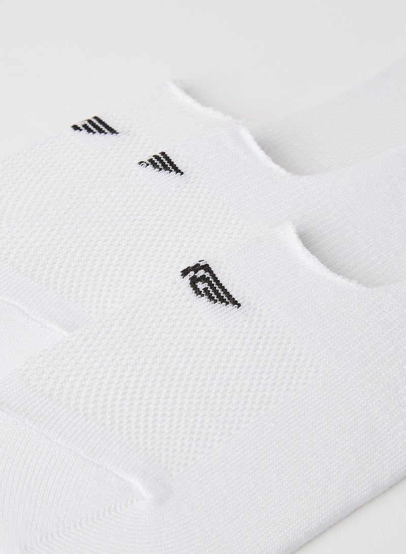 Red Tape - 3 Pack Of Men's Socket Logo No Show Socks Salt White - Image 1