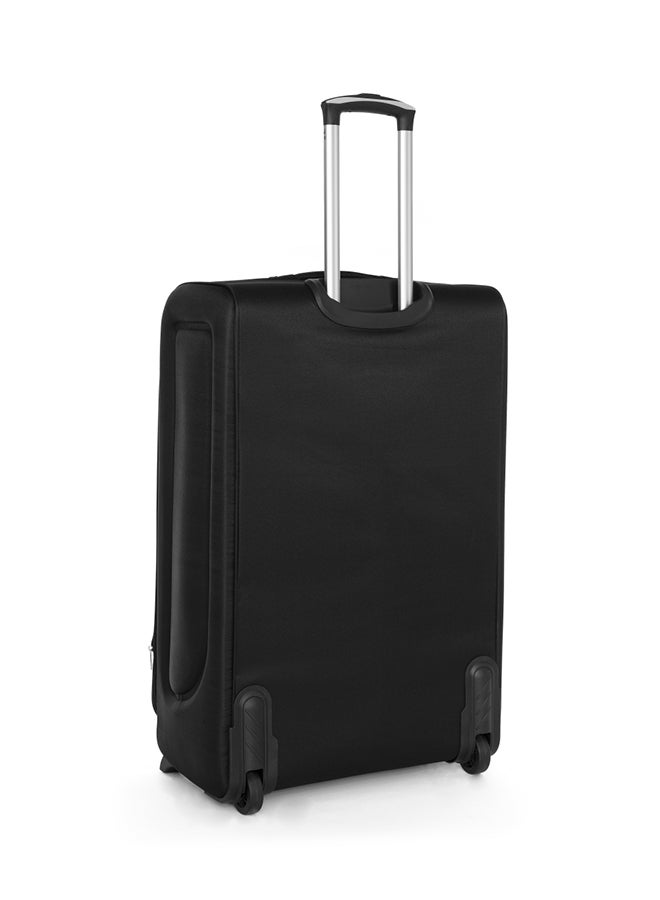 SENATOR - Soft Shell Large Checked Luggage Trolley For Unisex Ultra Lightweight Expandable Suitcase With 2 Wheels Black - Image 1