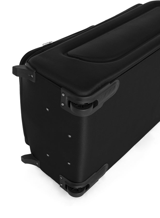 SENATOR - Soft Shell Large Checked Luggage Trolley For Unisex Ultra Lightweight Expandable Suitcase With 2 Wheels Black - Image 1