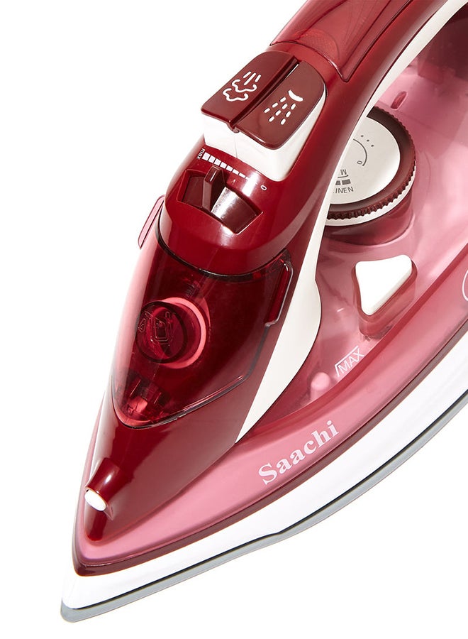 Saachi - Steam Iron with a Ceramic Soleplate 300 ml 2200 W NL-IR-393C-RD Maroon - Image 1