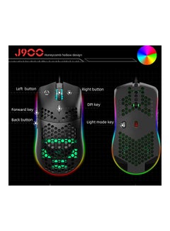 J900 USB Wired Gaming Mouse Black/Green - v1612345797/N44153151A_3