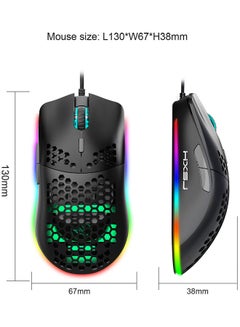 J900 USB Wired Gaming Mouse Black/Green - v1612345797/N44153151A_6