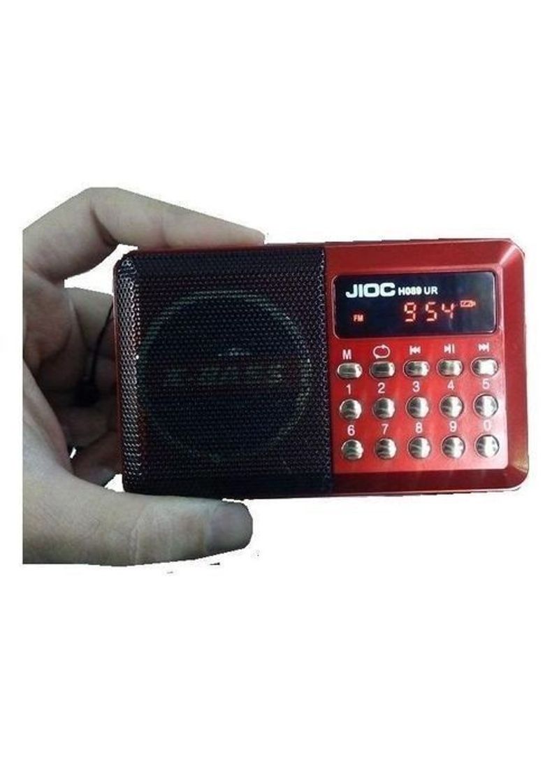 جوك - راديو صغير متعدد الاستخدامات مزود بمنفذ USB ومنفذ لبطاقة الذاكرة أحمر - Image 1