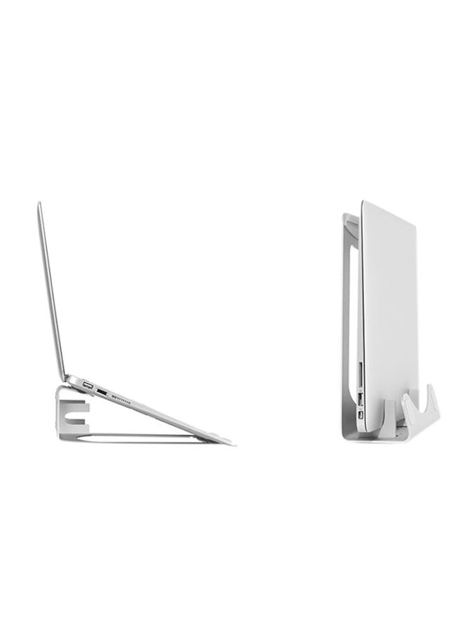 Aluminium Vertical Laptop Stand and Riser Silver
