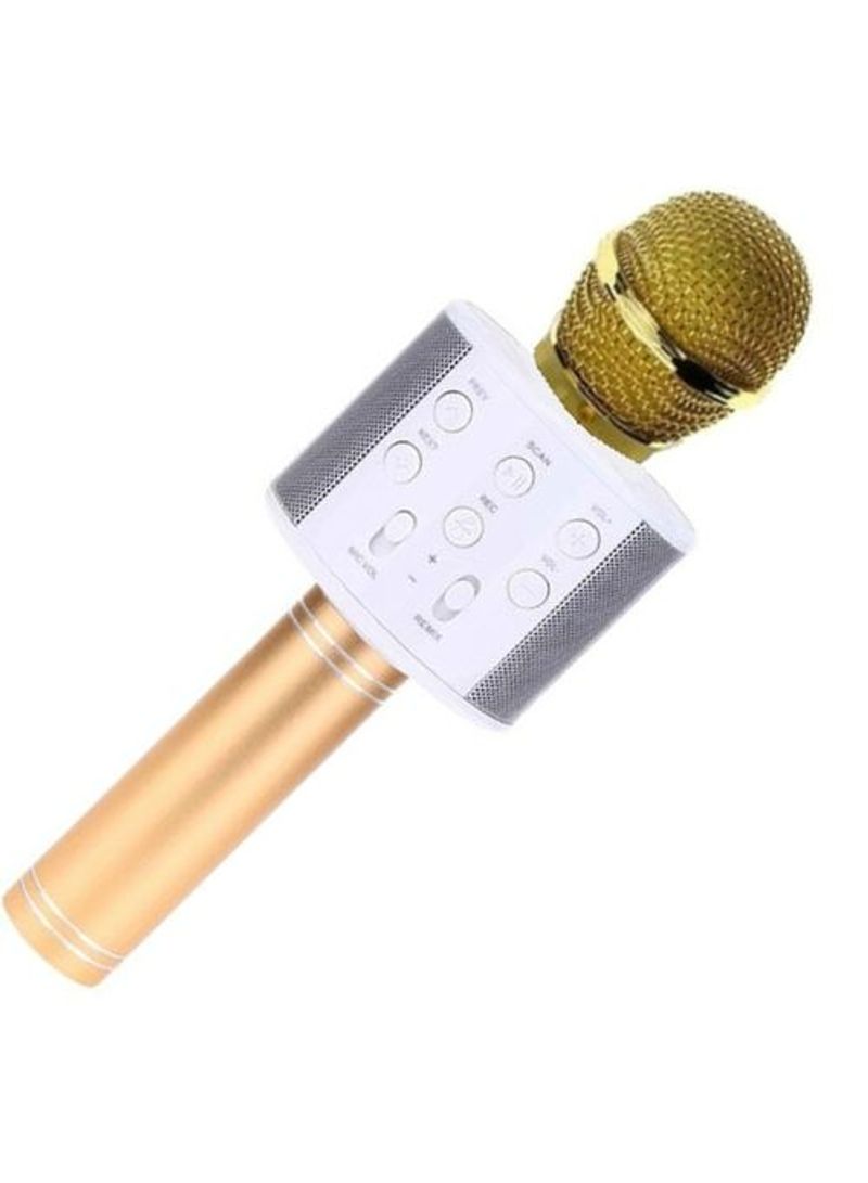 WS-858 Microphone Wireless Portable  Speaker - AC508-GOOOLD Gold  - Image 1