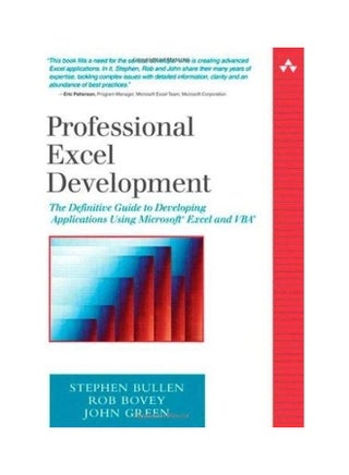Professional Excel Development The Definitive Guide To Developing Applications Using Microsoft Excel And Vba paperback english - 2005 - v1612349927/N44153764A_1