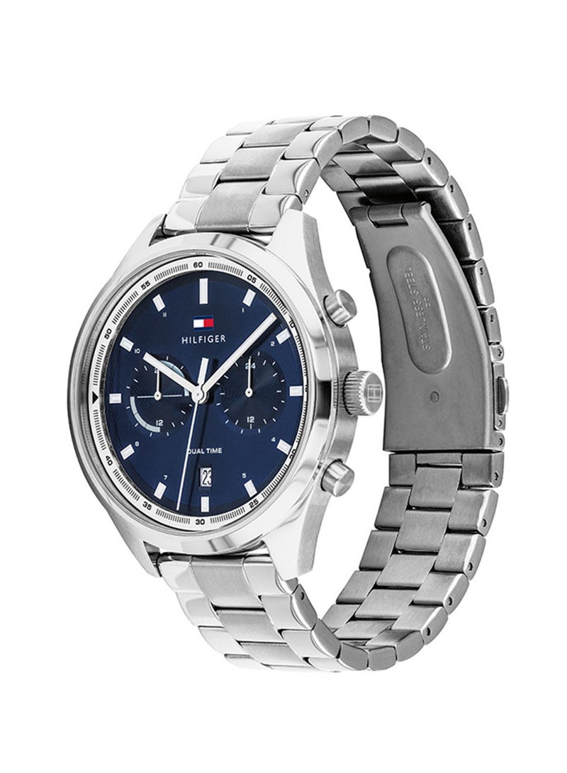 TOMMY HILFIGER Men's Bennett Round Shape Stainless Steel Analog Wrist Watch 44 mm - Silver - 1791725  - Image 3