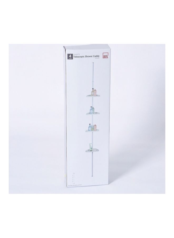 Home Box Sanity Telescopic Extendable Shower Rack With 4-Baskets White 17x25cm - Image 4