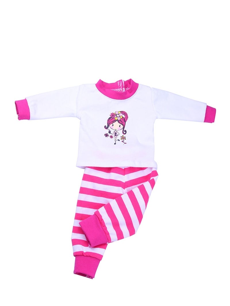 2-Piece Long Sleeves Pyjama Set For 18-Inch Fashion Doll - Image 1