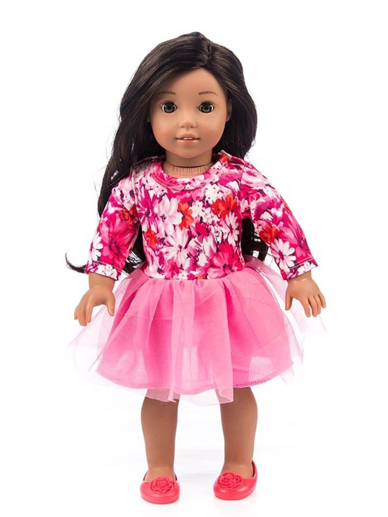 Long Sleeve Aline Dress For 18-Inch Doll - Image 1