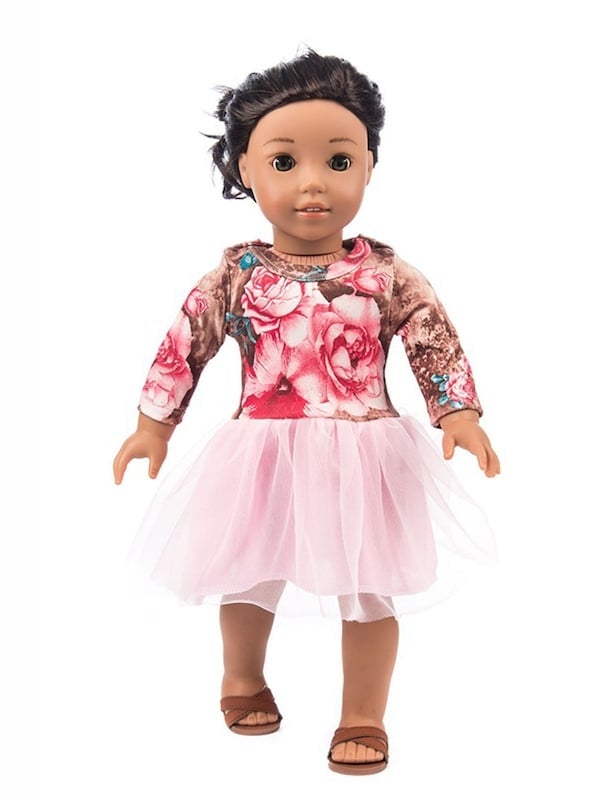 Long Sleeve Aline Dress For 18-Inch Doll - Image 4