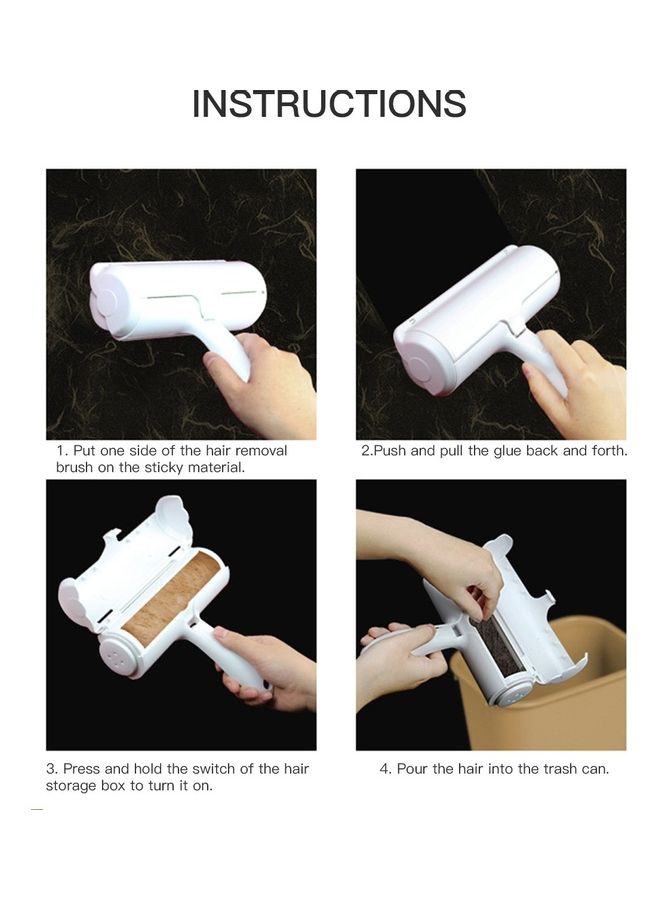 بكرة إزالة شعر الحيوانات الأليفة أحمر/أبيض 20x12سم - Image 3