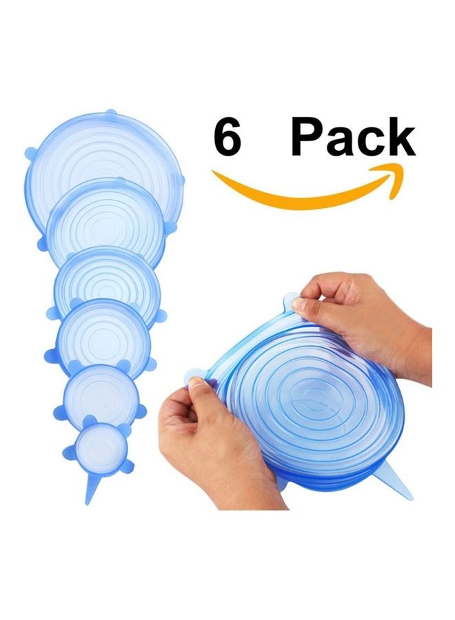 طقم أغطية شفط مكون من 6 قطع أزرق 21x21سم - Image 1