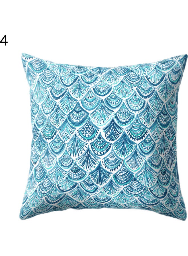 Fish Scales Printed Cushion Cover Blue 45x45cm