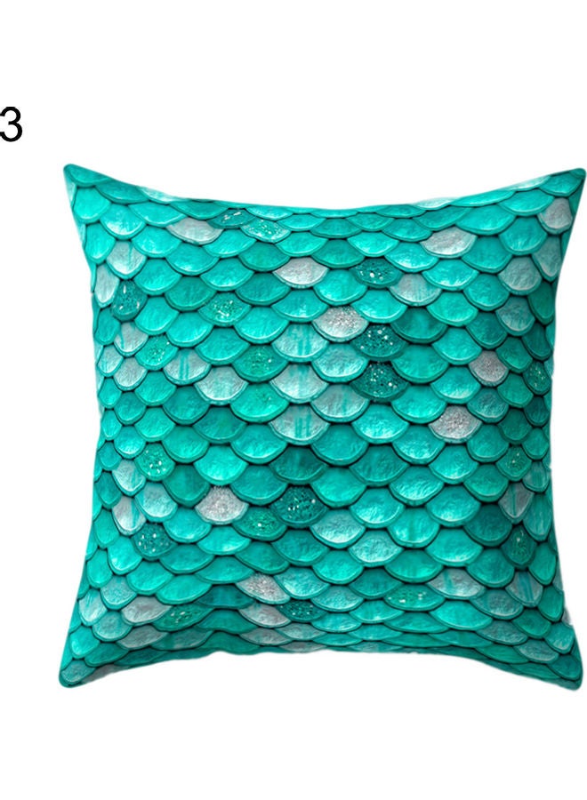 غطاء وسادة ديكور بطبعة حراشف سمك أخضر 45x45سم 