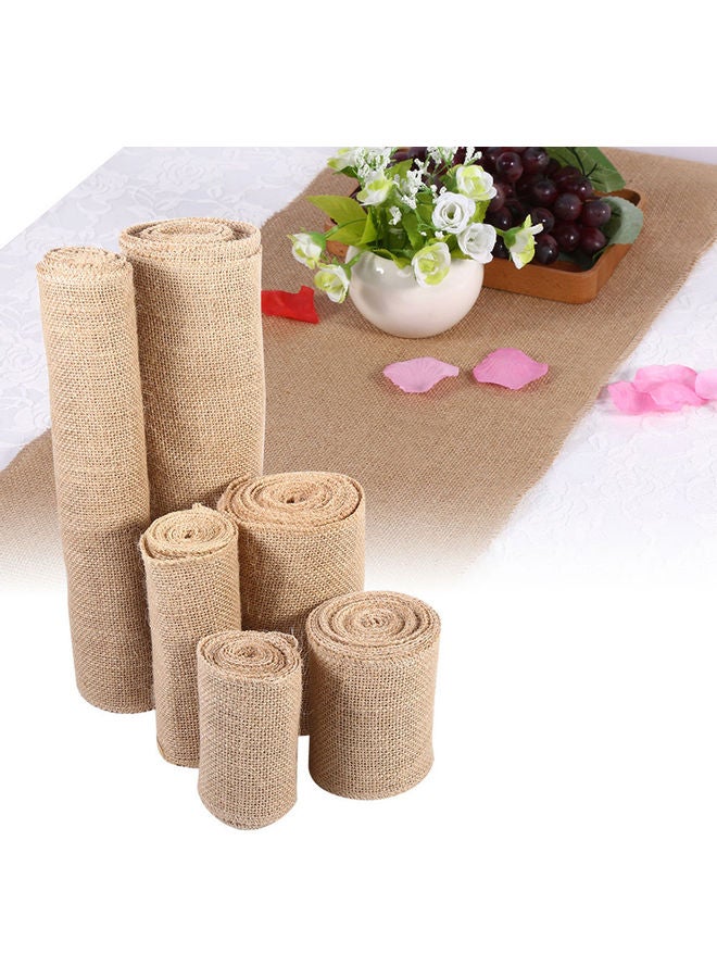 Generic Natural Burlap Table Runner Brown  - Image 3