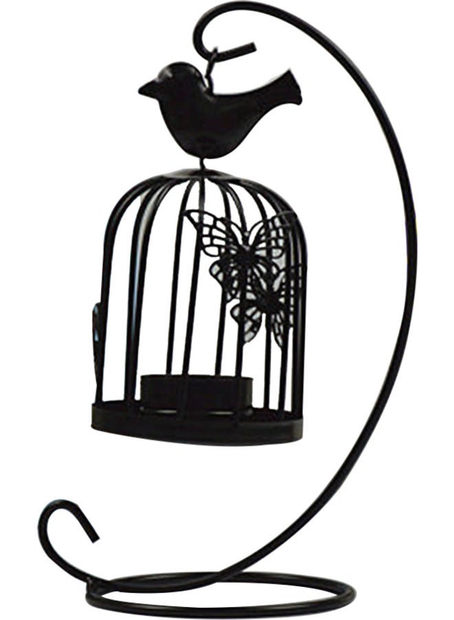 Birdcage Style Hanging Candle Holder Black - Image 1