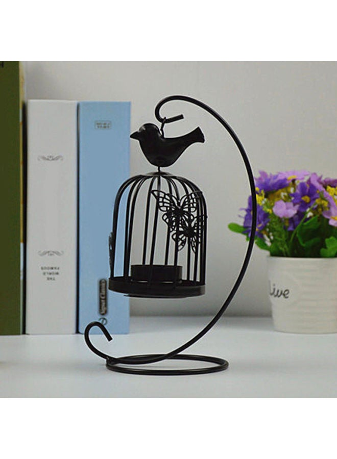 Birdcage Style Hanging Candle Holder Black - Image 2