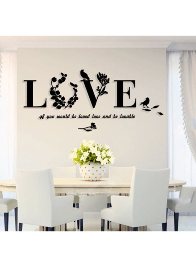 ملصق جداري ثلاثي الأبعاد بتصميم حروف كلمة Love" أسود 70x34سم