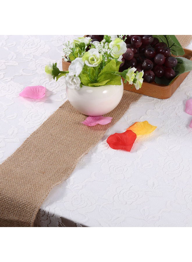 Generic Natural Burlap Table Runner Brown  - Image 5