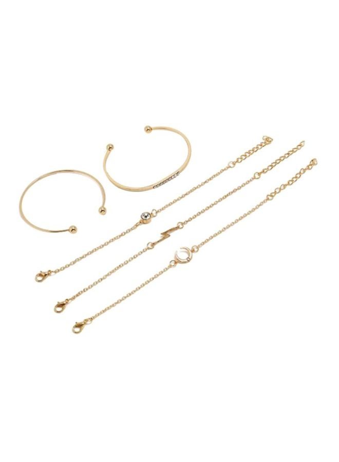 Sharpdo 5-Piece Alloy Adjustable Bracelet Set - Image 1