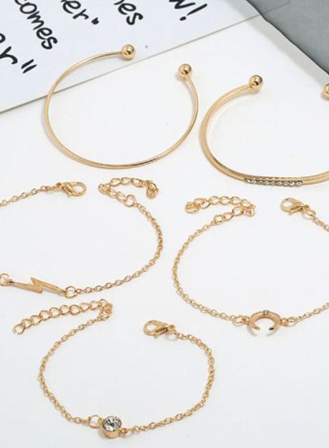 Sharpdo 5-Piece Alloy Adjustable Bracelet Set - Image 2