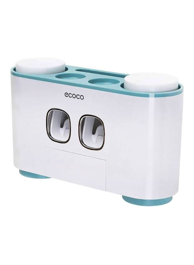 Beauenty Toothbrush Holder With Toothpaste Dispenser White/Blue 26x15.5cm  - Image 1