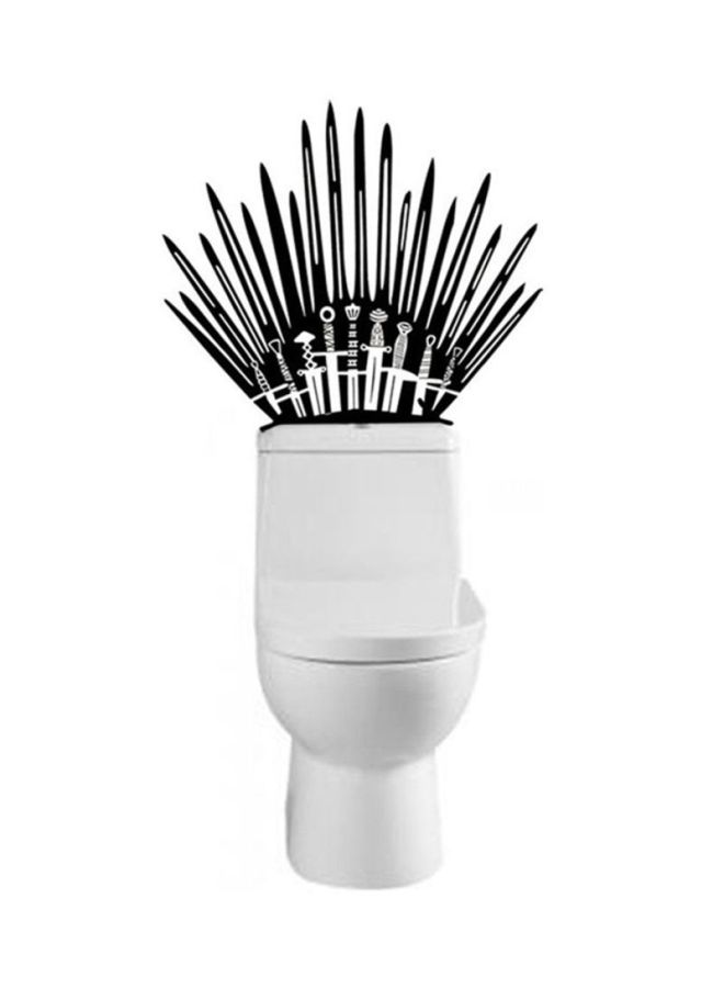 OUTAD Abstract Design Toilet Wall Sticker Black 570x2x490mm - Image 3