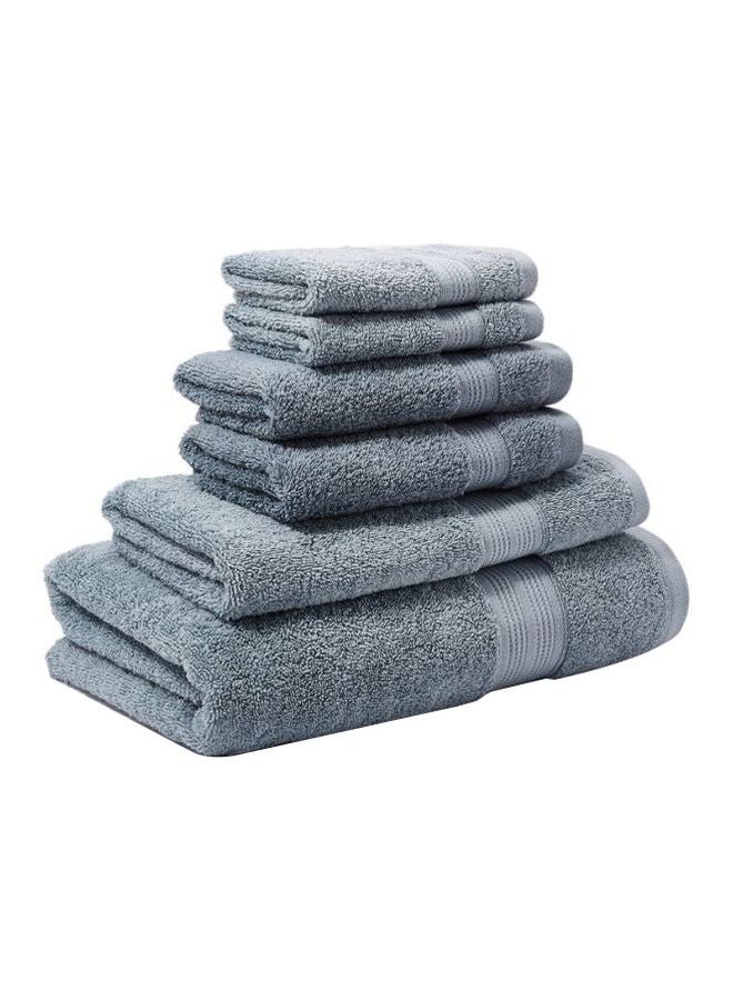White Rose 6-Piece Bonton Cotton Towel Set Sea Blue  - Image 1
