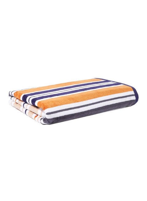 Cotton Bath Towel Beige/White/Blue