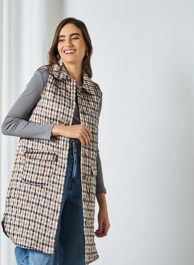 VERO MODA Cailey Quilted Waistcoat Black