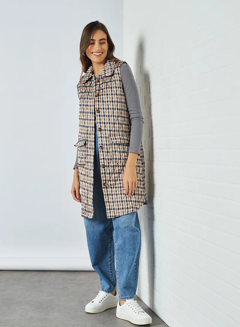 VERO MODA Cailey Quilted Waistcoat Black