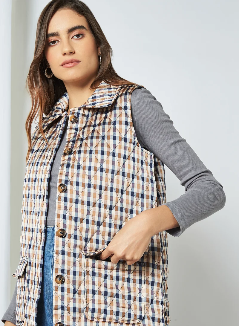 VERO MODA Cailey Quilted Waistcoat Black