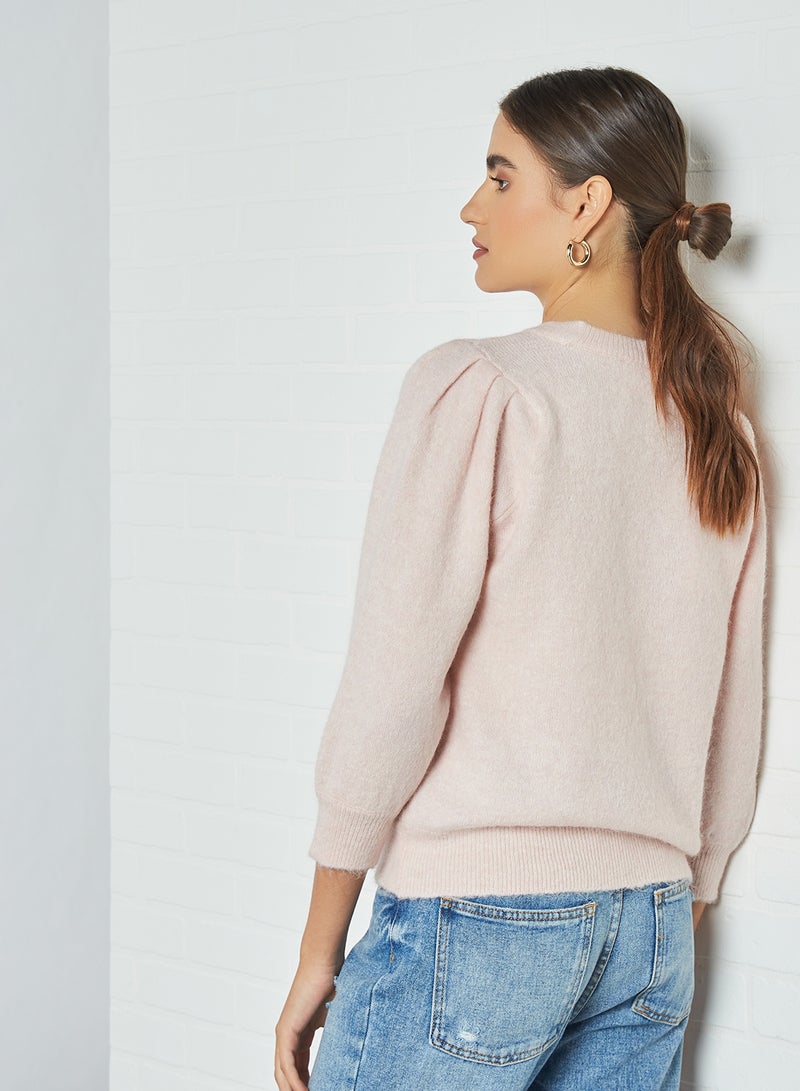 SELECTED FEMME - Puff Sleeve Pullover Blushing Bride - Image 1