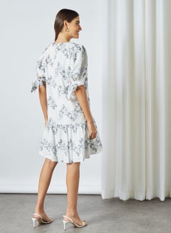 SELECTED FEMME Floral Print Puff Sleeve Dress White  - Image 2