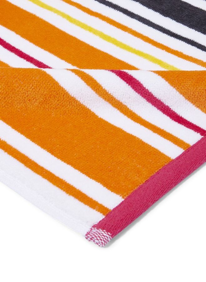 Stripe Pattern Bath Sheet Yellow/Blue/White 80x160cm