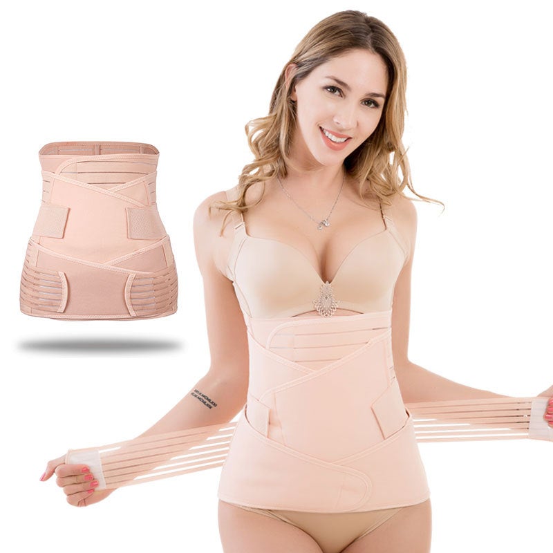 Jolly Chic - 3 Piece Postpartum Support Recovery Body Shaper Belt Set Pink - Image 1