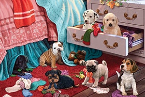 KS Games Puzzle 500 Pcs Puppies In Bedroom 34 x 48cm  - Image 2