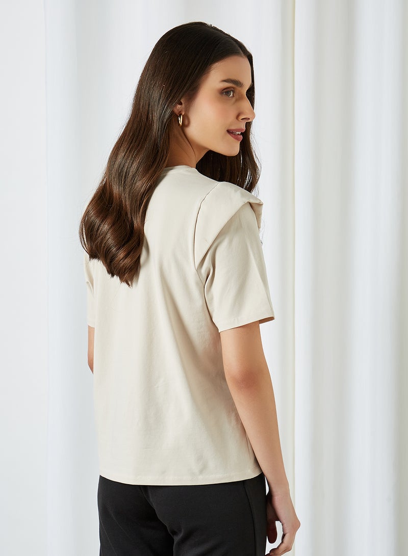 ONLY - Padded Shoulder Top Pumice Stone - Image 1